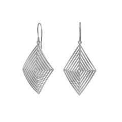 14 Karat White Gold Rhombus Row Earrings