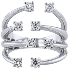 14 karat White Gold Ring with 0.63 carats of Prong Set Diamonds