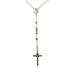 14 Karat White Gold Rosary Beads