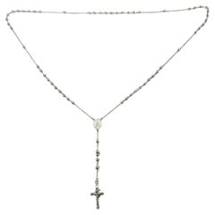 Vintage 14 Karat White Gold Rosary Beads