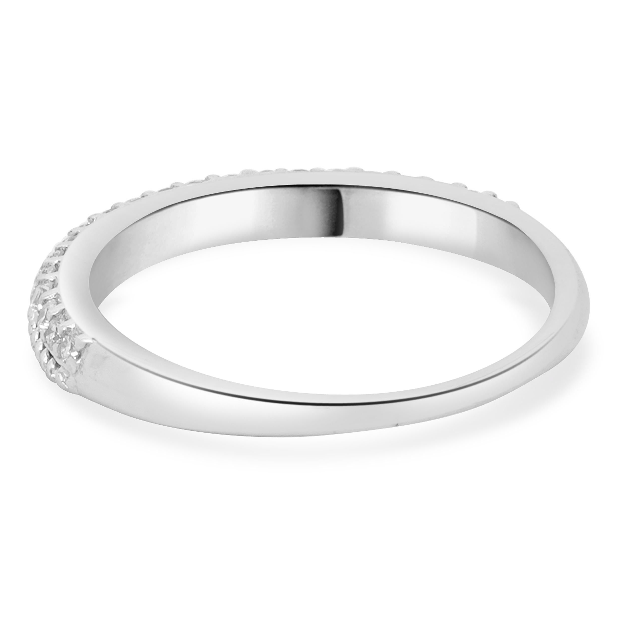 Taglio rotondo Fascia di diamanti taglio brillante rotondo in oro bianco 14 carati in vendita