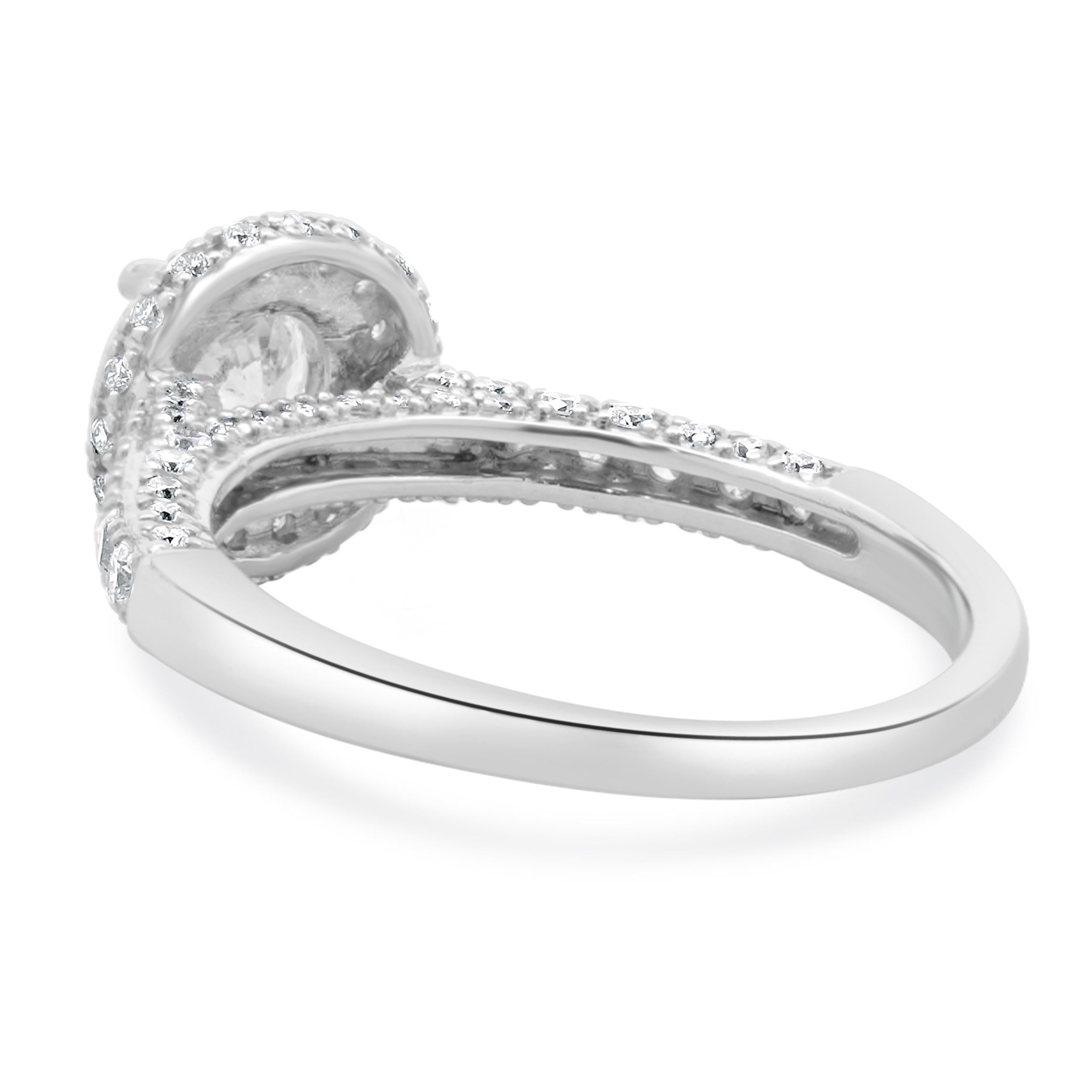 14 Karat White Gold Round Brilliant Cut Diamond Engagement Ring In Excellent Condition For Sale In Scottsdale, AZ