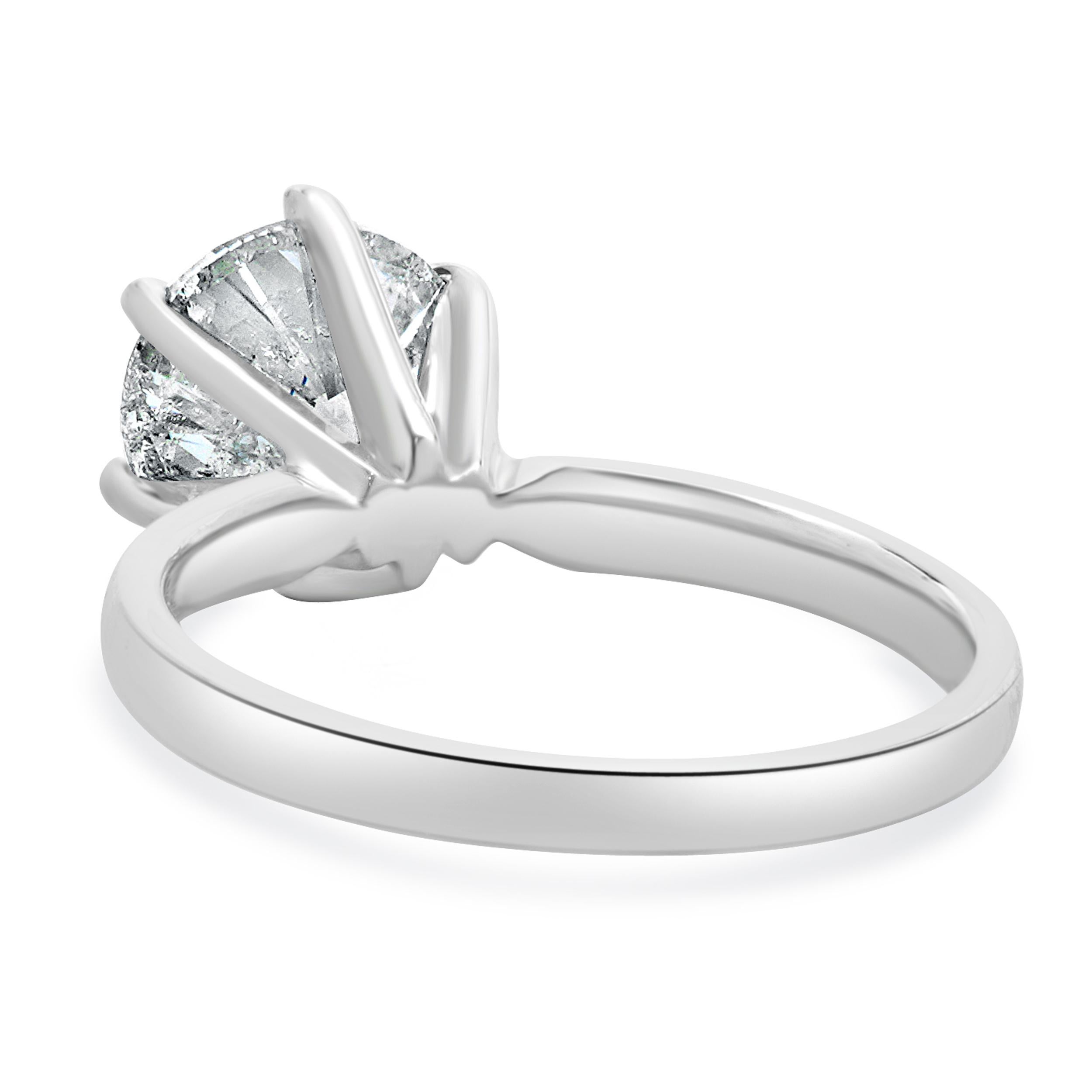 Anello di fidanzamento con diamante taglio brillante rotondo in oro bianco 14 carati In condizioni ottime a Scottsdale, AZ