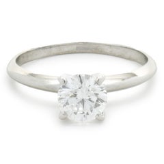 Bague de fiançailles en or blanc 14 carats avec diamants taille brillant rond