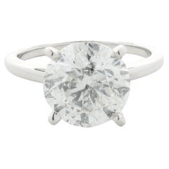 Bague de fiançailles en or blanc 14 carats avec diamants taille brillant rond
