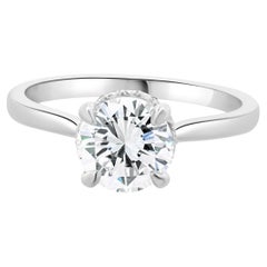 Verlobungsring aus 14 Karat Weißgold mit rundem Diamanten im Brillantschliff