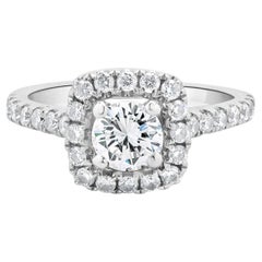 Verlobungsring aus 14 Karat Weißgold mit rundem Diamanten im Brillantschliff