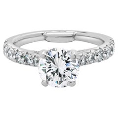 Verlobungsring aus 14 Karat Weißgold mit rundem Diamanten im Brillantschliff
