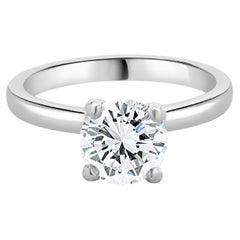 Platinum Round Brilliant Cut Diamond Engagement Ring