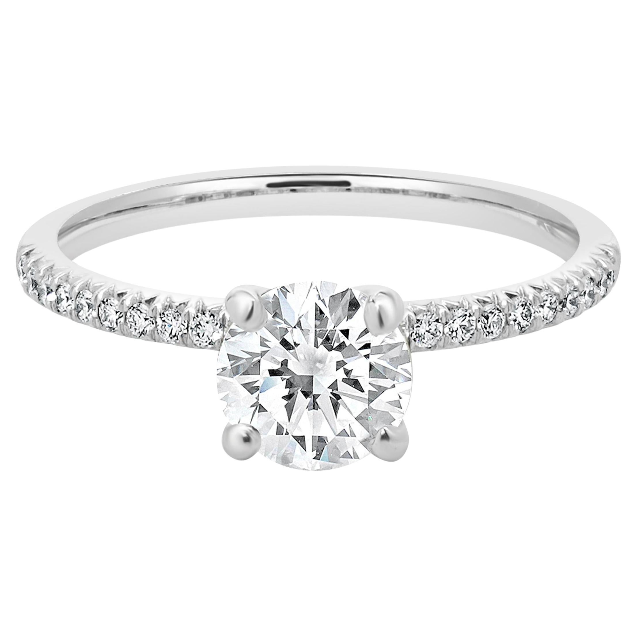 Platinum Round Brilliant Cut Diamond Engagement Ring