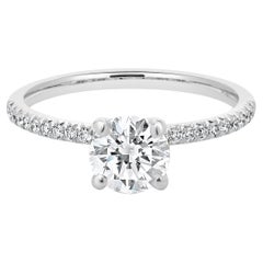 Runder Brillantschliff Diamant-Verlobungsring aus Platin