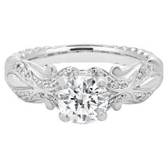 Verlobungsring aus 14 Karat Weißgold mit rundem Diamanten im Brillantschliff