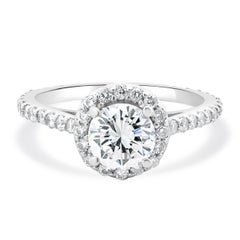 Verlobungsring aus 14 Karat Weißgold mit rundem Diamanten im Brillantschliff