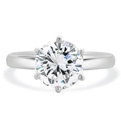 Anello di fidanzamento con diamante taglio brillante rotondo in oro bianco 14 carati