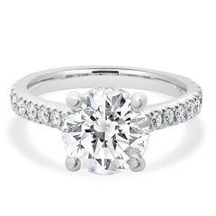 Verlobungsring aus 14 Karat Weißgold mit rundem Diamanten im Brillantschliff
