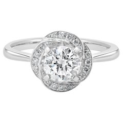 Verlobungsring aus 14 Karat Weißgold mit rundem Diamanten im Brillantschliff