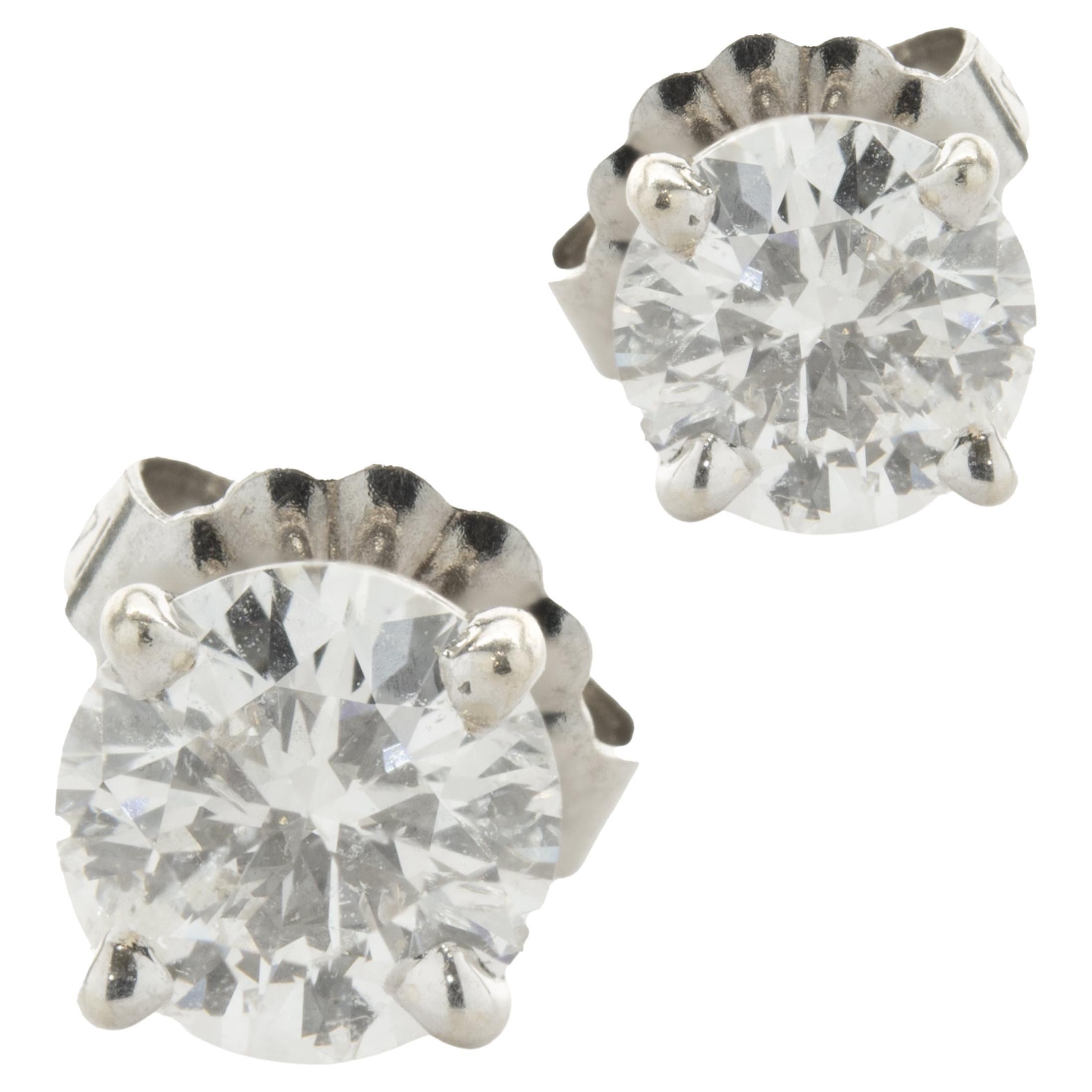 8.00 Carat Round Brilliant Cut Diamond Stud Earrings 18 Karat White
