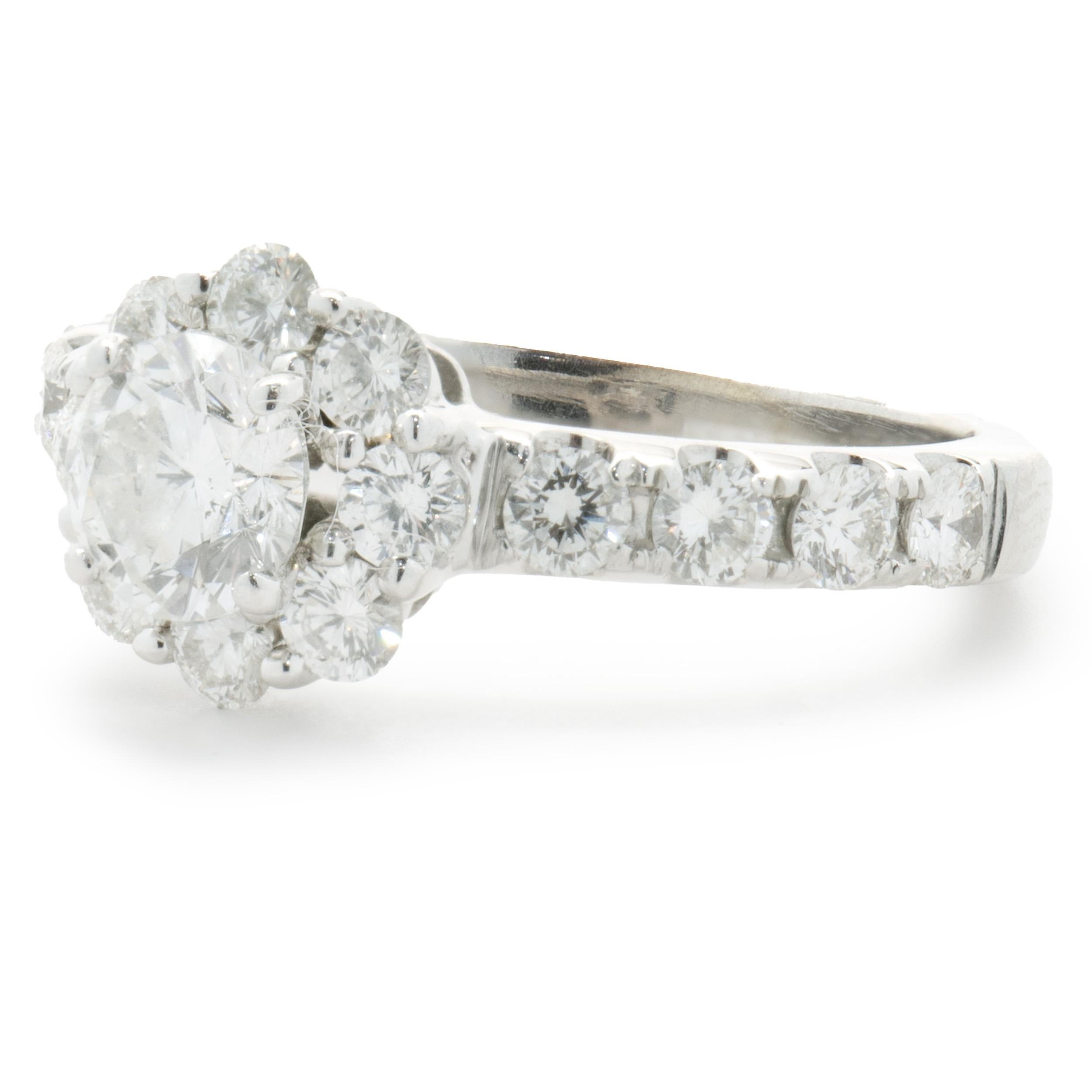 14 Karat White Gold Round Brilliant Diamond Engagement Ring In Excellent Condition In Scottsdale, AZ
