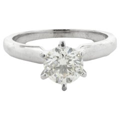 14 Karat White Gold Round Brilliant Diamond Engagement Ring