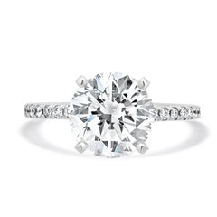 Bague de fiançailles en or blanc 14 carats diamant rond brillant