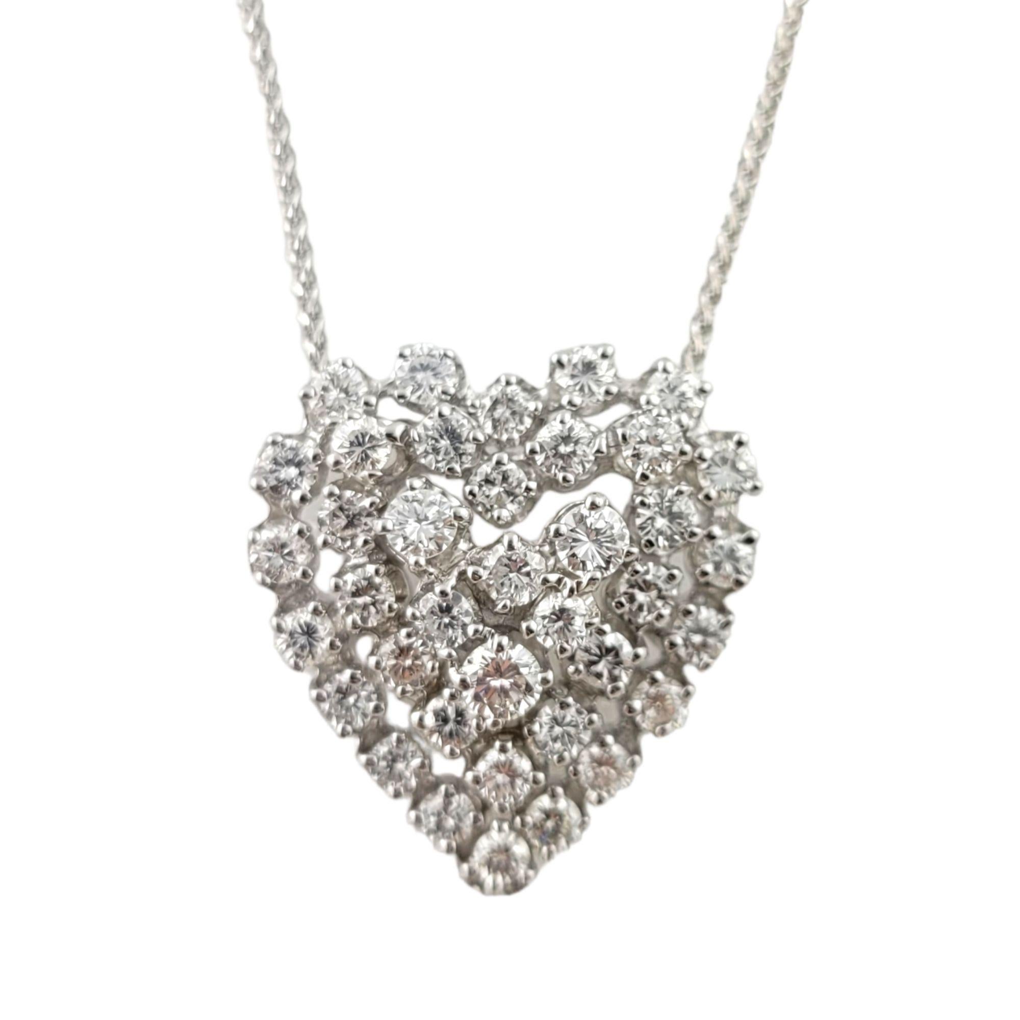 14K White Gold Diamond Heart Pendant Necklace

This gorgeous heart pendant sparkles with 38 round brilliant diamonds set in 14K white gold.

Diamond carat weight: 2.30cts
Diamond Clarity: SI2 - I1
Diamond Color: G-H

Pendant is 2.6mm x 2.5mm x 1.53
