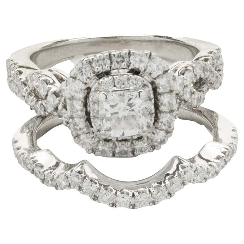 14 Karat White Gold Diamond Wedding Set For Sale at 1stDibs | used ...