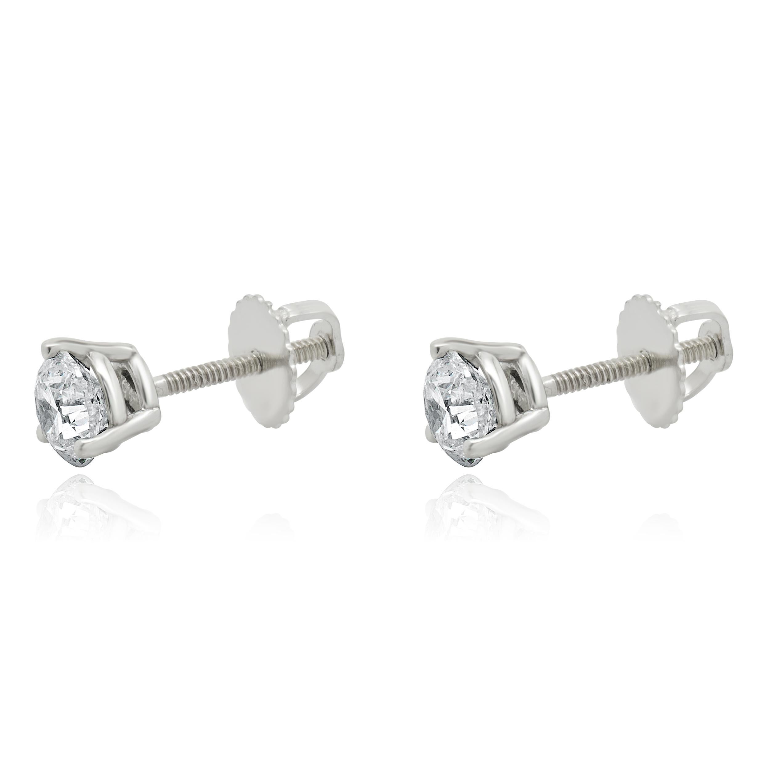 Matériau : Or blanc 14K
Diamants : 2 diamants ronds de taille brillant = 0,86cttw
Couleur : H
Clarté : I1
GSI : 9911300111
Dimensions : les boucles d'oreilles mesurent environ 5.13 mm de diamètre.
Fixations : dos vissés
Poids : 0,86 grammes
