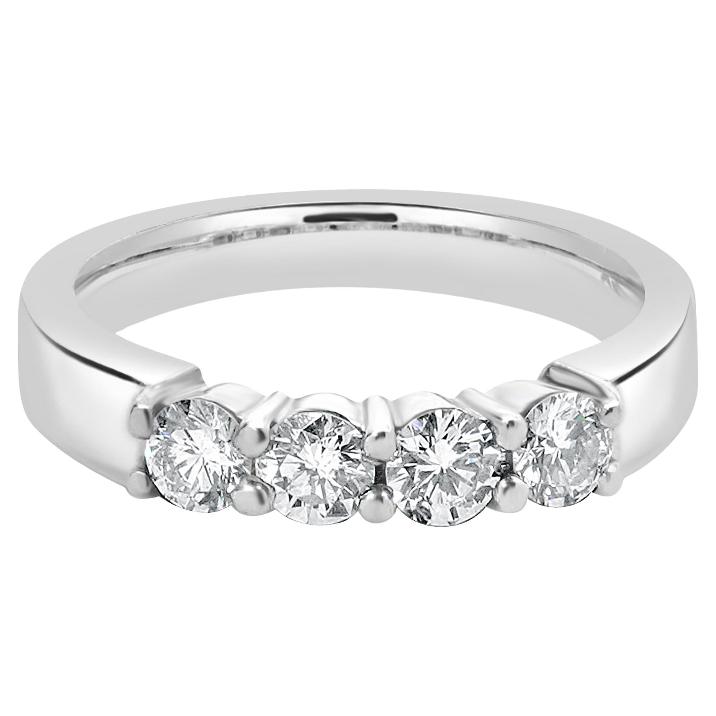 14 Karat White Gold Round Diamond Anniversary Band