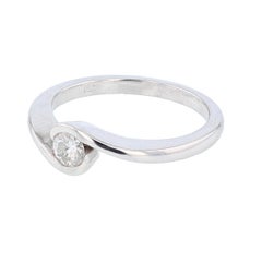 14 Karat White Gold Round Diamond Engagement Ring