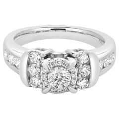14 Karat White Gold Round Diamond Engagement Ring