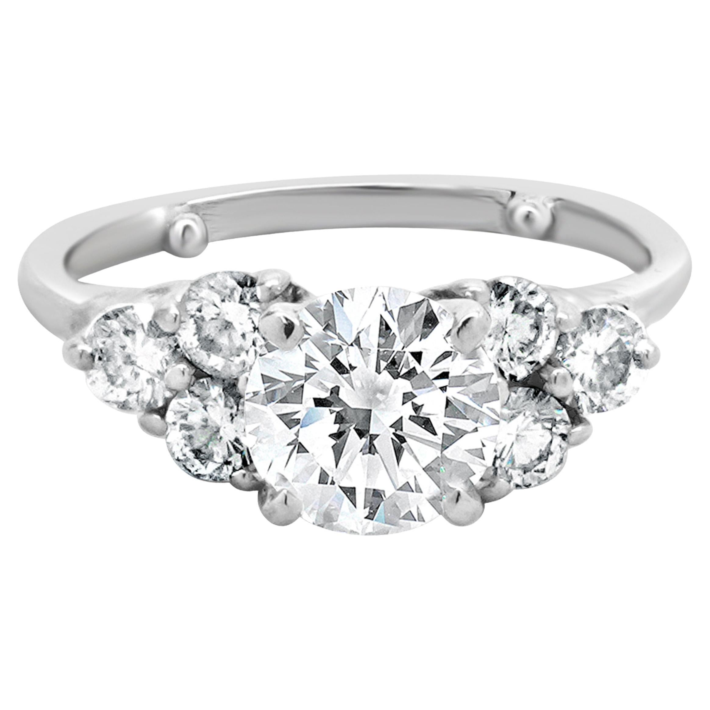 14 Karat White Gold Round Diamond Engagement Ring