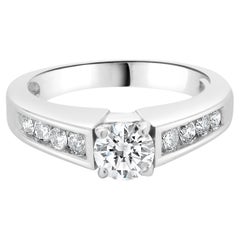 14 Karat White Gold Round Diamond Engagement Ring