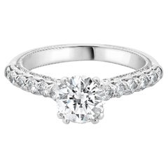 14 Karat White Gold Round Diamond Engagement Ring