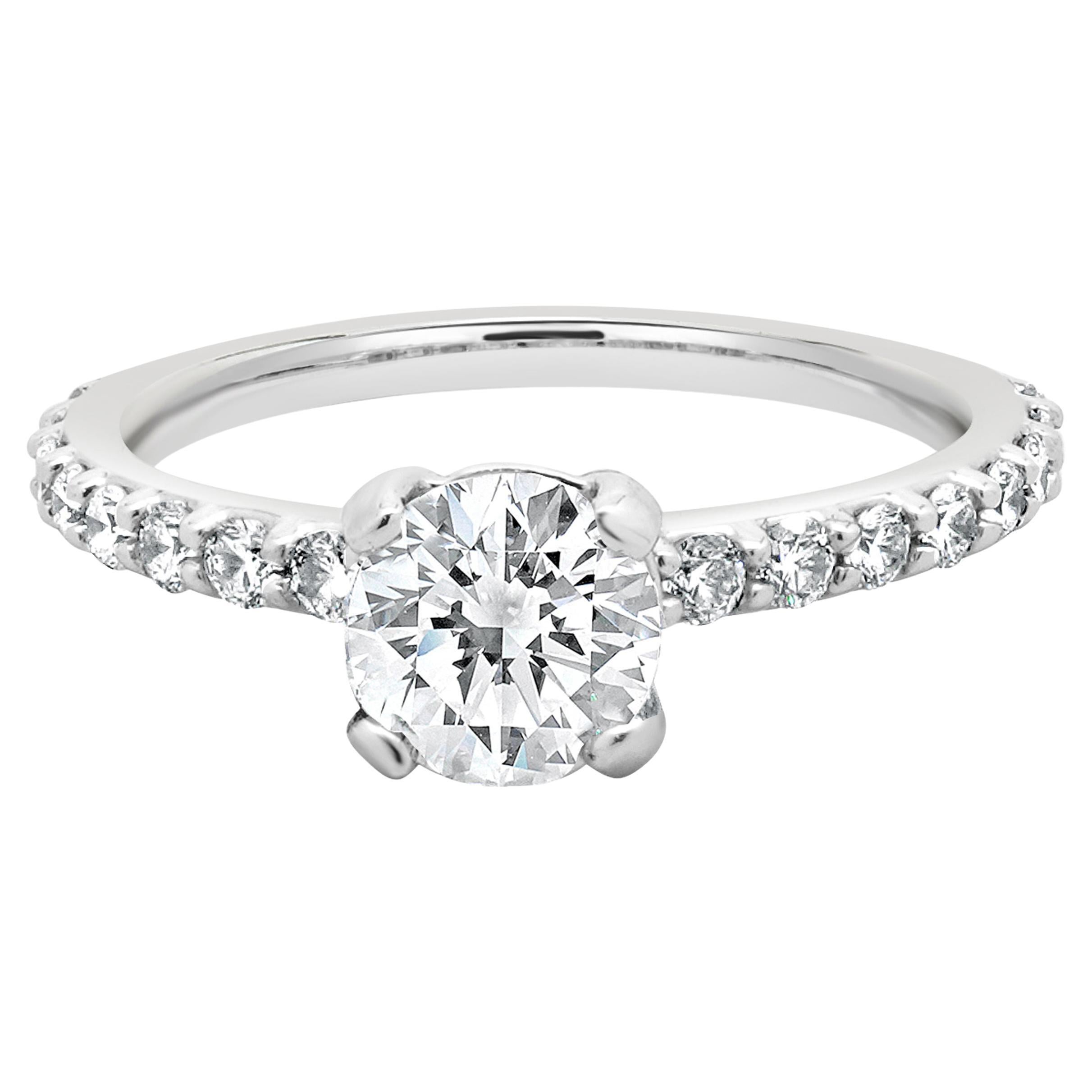 14 Karat White Gold Round Diamond Engagement Ring
