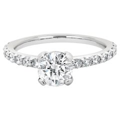 14 Karat White Gold Round Diamond Engagement Ring
