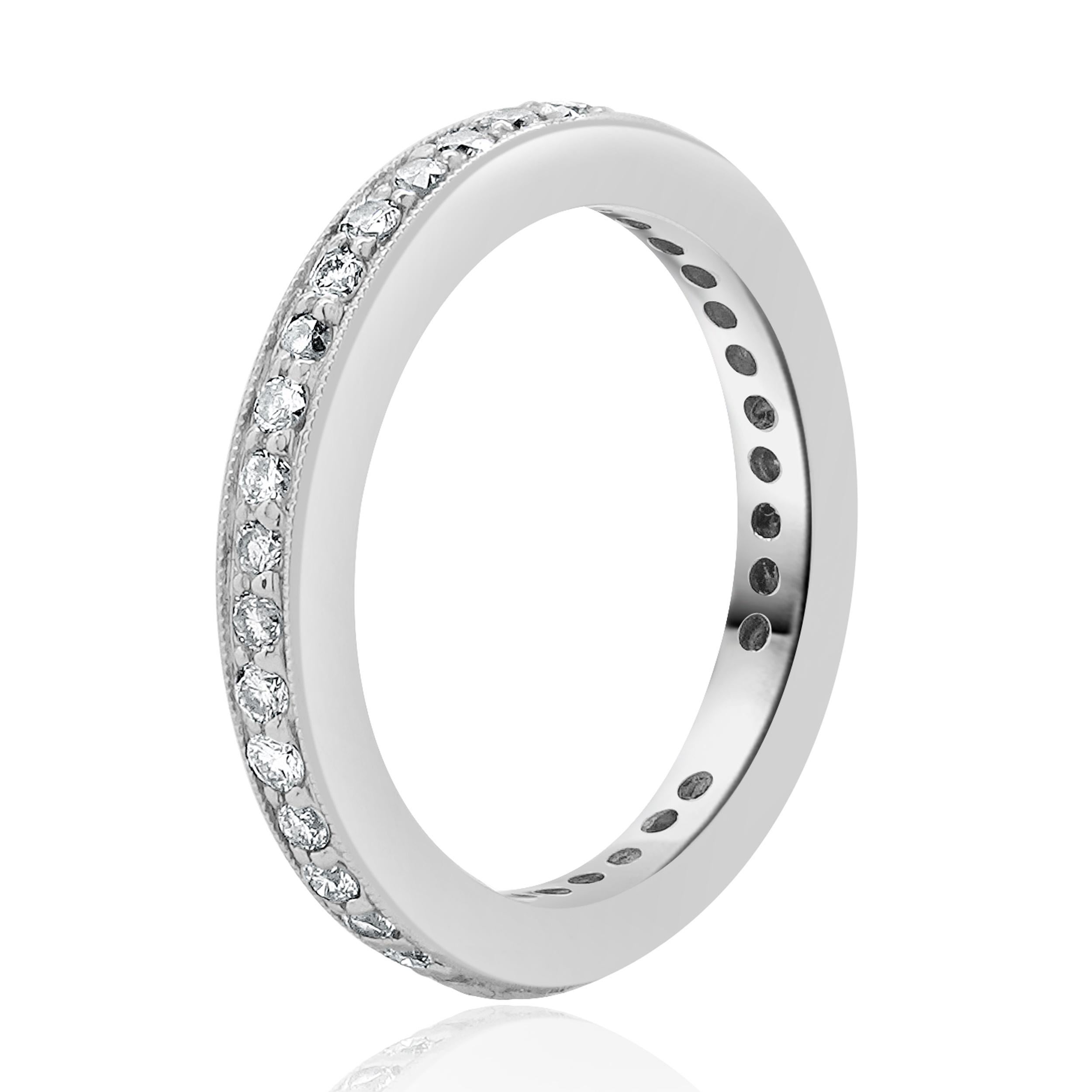 Diseñador: custom
Material: oro blanco de 14 quilates
Diamante: 35 talla redonda = 0,35ctw
Color: H
Claridad: SI2
Tamaño del anillo: 5 (prevea dos días de envío adicionales para las solicitudes de tamaño)
Peso: 2.92 gramos

