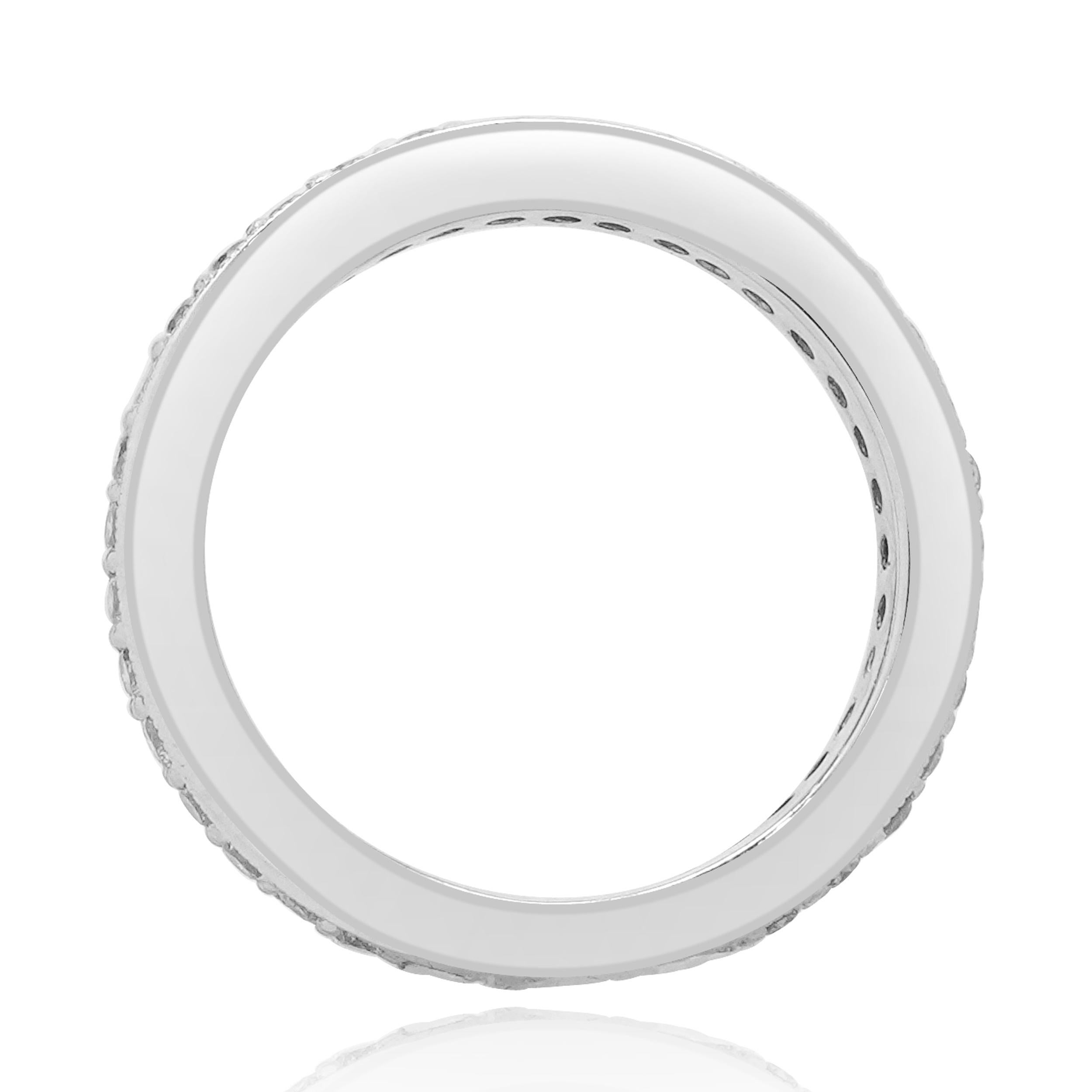 Sortija de oro blanco de 14 quilates con diamante redondo milgrain Corte redondo en venta