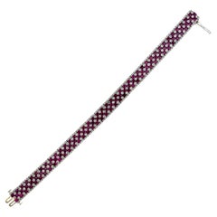 14 Karat White Gold Ruby and Diamond Bracelet