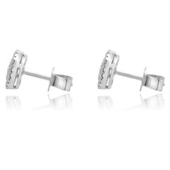 14 Karat Weißgold Rubin und Diamant Kreis Ohrstecker