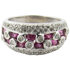 14 Karat White Gold Ruby and Diamond Ring
