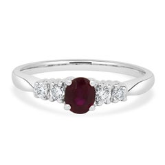 14 Karat White Gold Ruby and Diamond Ring