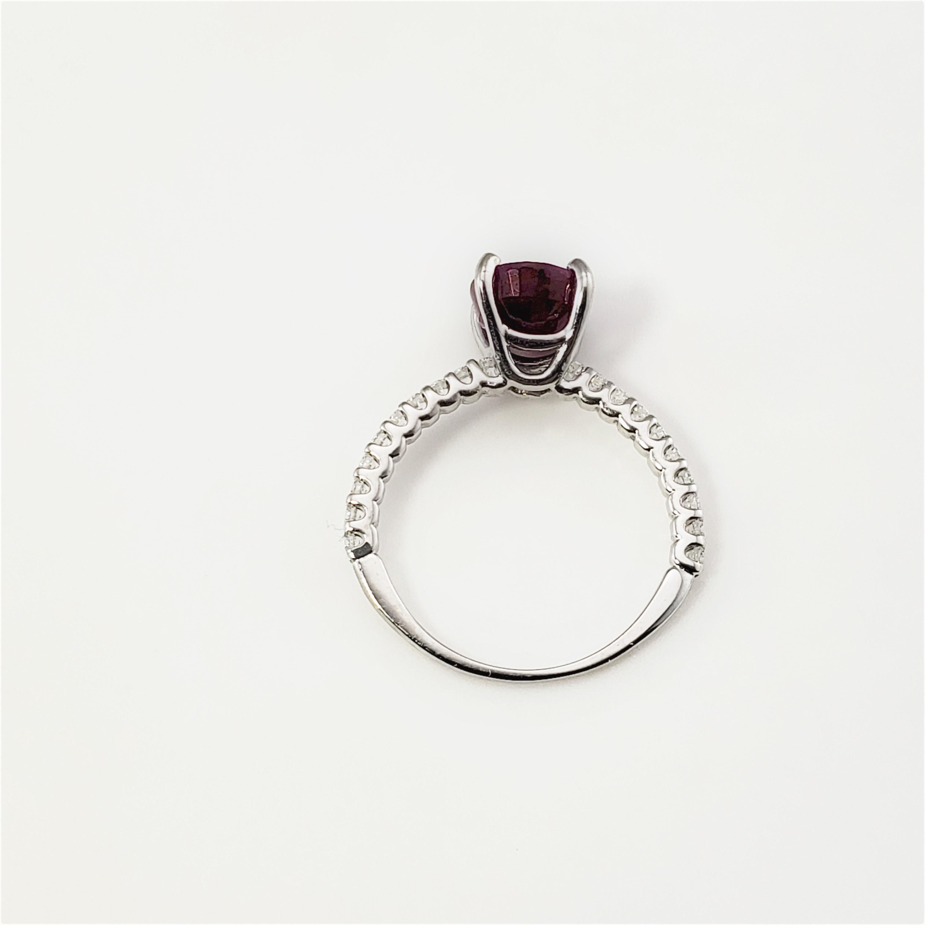 14 Karat White Gold Ruby and Diamond Ring  For Sale 1