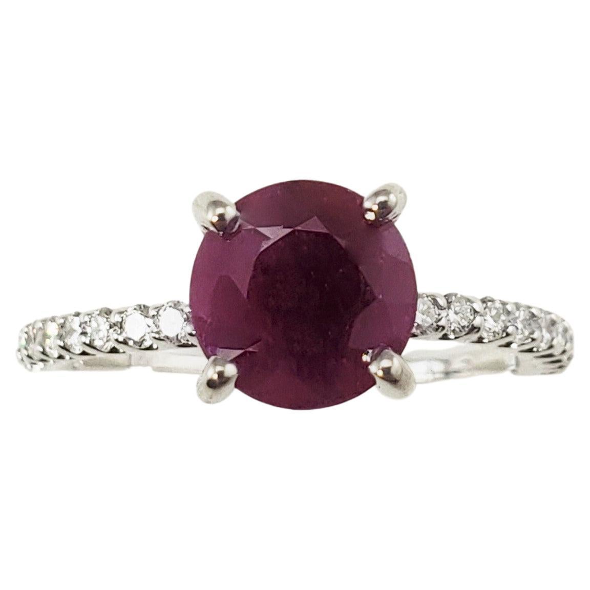 14 Karat White Gold Ruby and Diamond Ring  For Sale