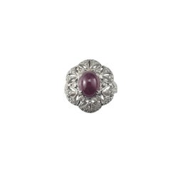 14 Karat White Gold Ruby and Diamond Ring Size 6.5 #20702