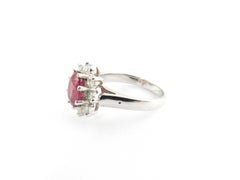 14 Karat White Gold Natural Ruby and Diamond Ring