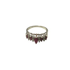 14 Karat White Gold Ruby and Diamond Ring