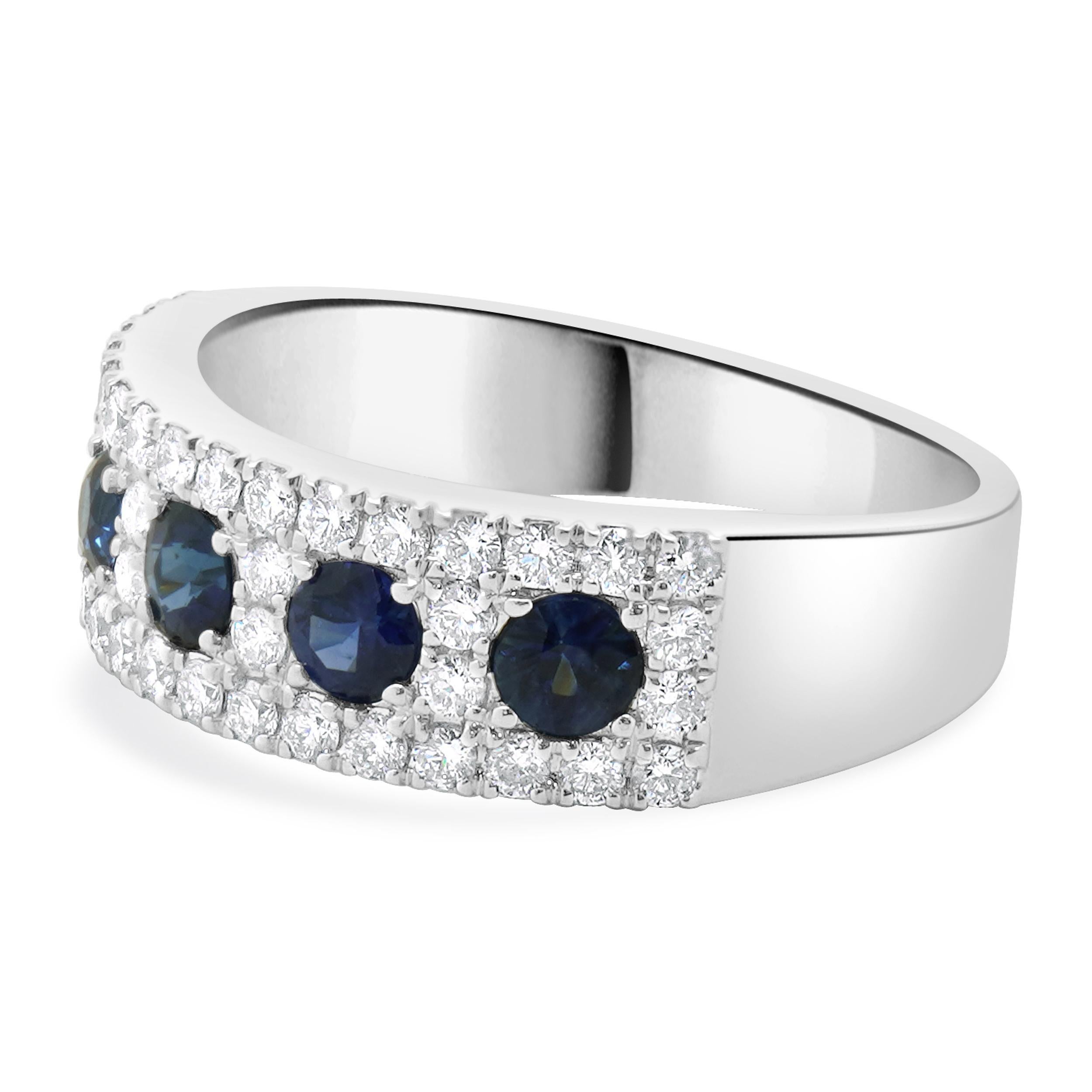 Designer: personalizzato
Materiale: oro bianco 14 carati
Zaffiro: taglio rotondo = 0,74cttw
Diamante: taglio brillante rotondo = 0.64cttw
Colore: G
Chiarezza: SI1
Misura dell'anello: 6.5 (si prega di prevedere due giorni di spedizione in più per le