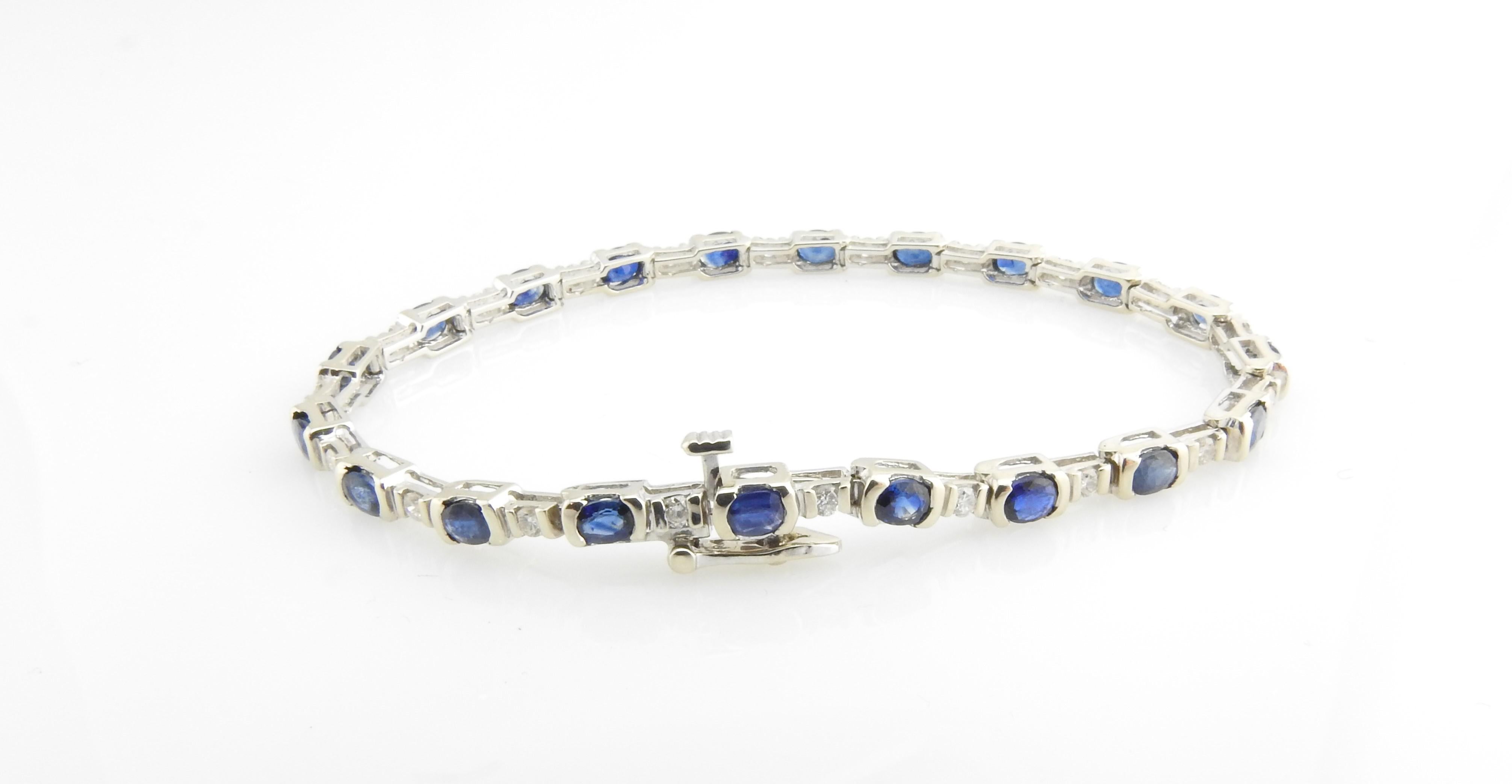 Women's 14 Karat White Gold Sapphire and Diamond Bracelet