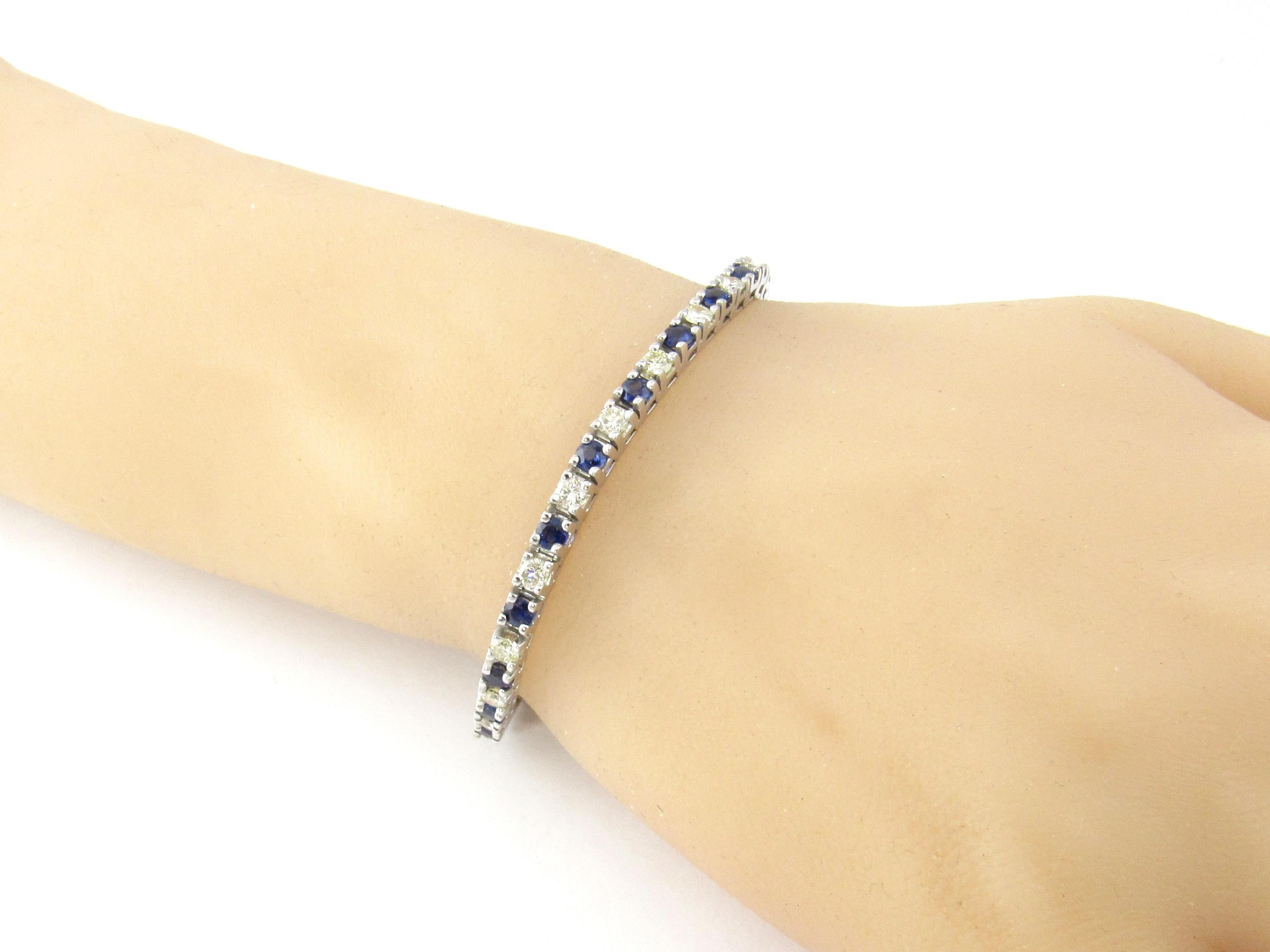 14 Karat White Gold Sapphire and Diamond Bracelet 4