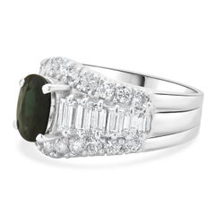 14 Karat White Gold Sapphire and Diamond Cocktail Ring